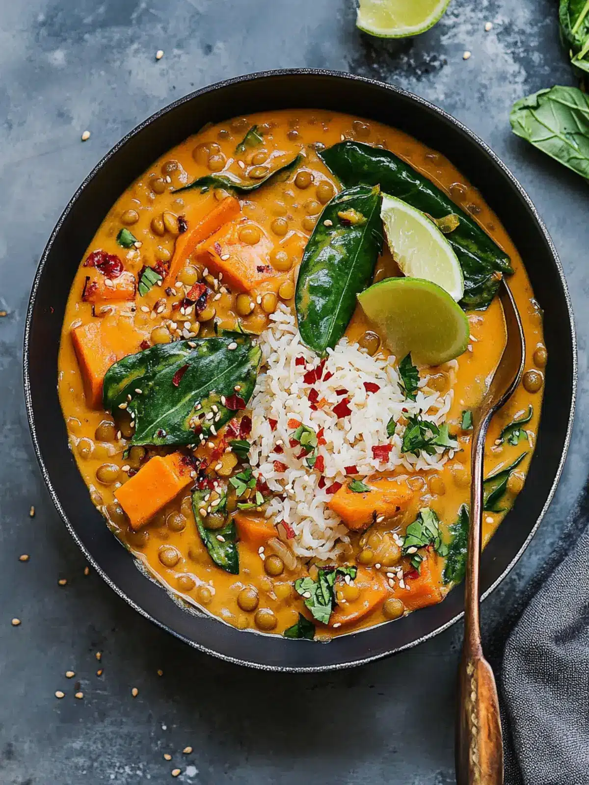 Massaman Inspired Sweet Potato & Lentil Curry