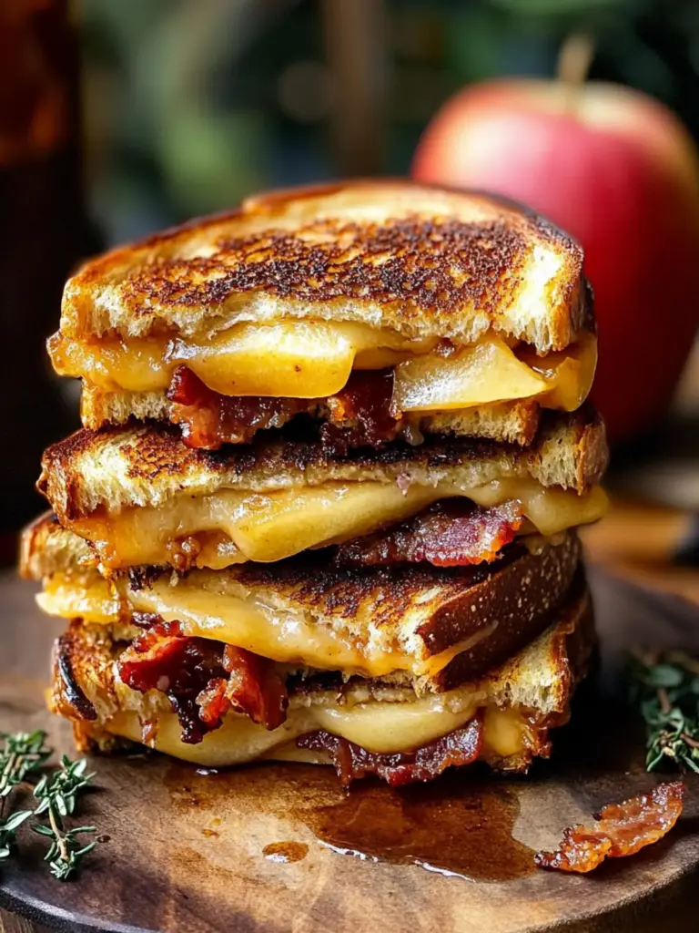 Hot Honey Apple Cheddar Bacon Grilled Cheese