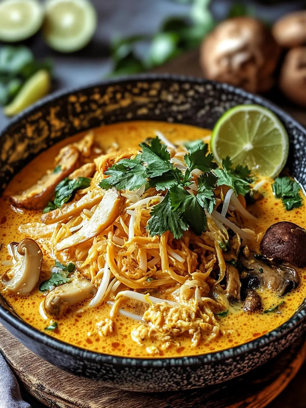 Creamy Coconut Chicken Khao Soi with Mushrooms Love at First Bite 5 Creamy Coconut Chicken Khao Soi with Mushrooms