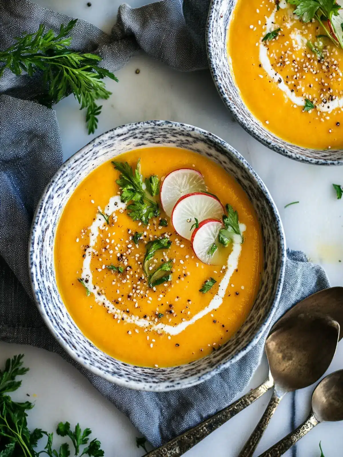 Creamy Tahini Carrot Soup