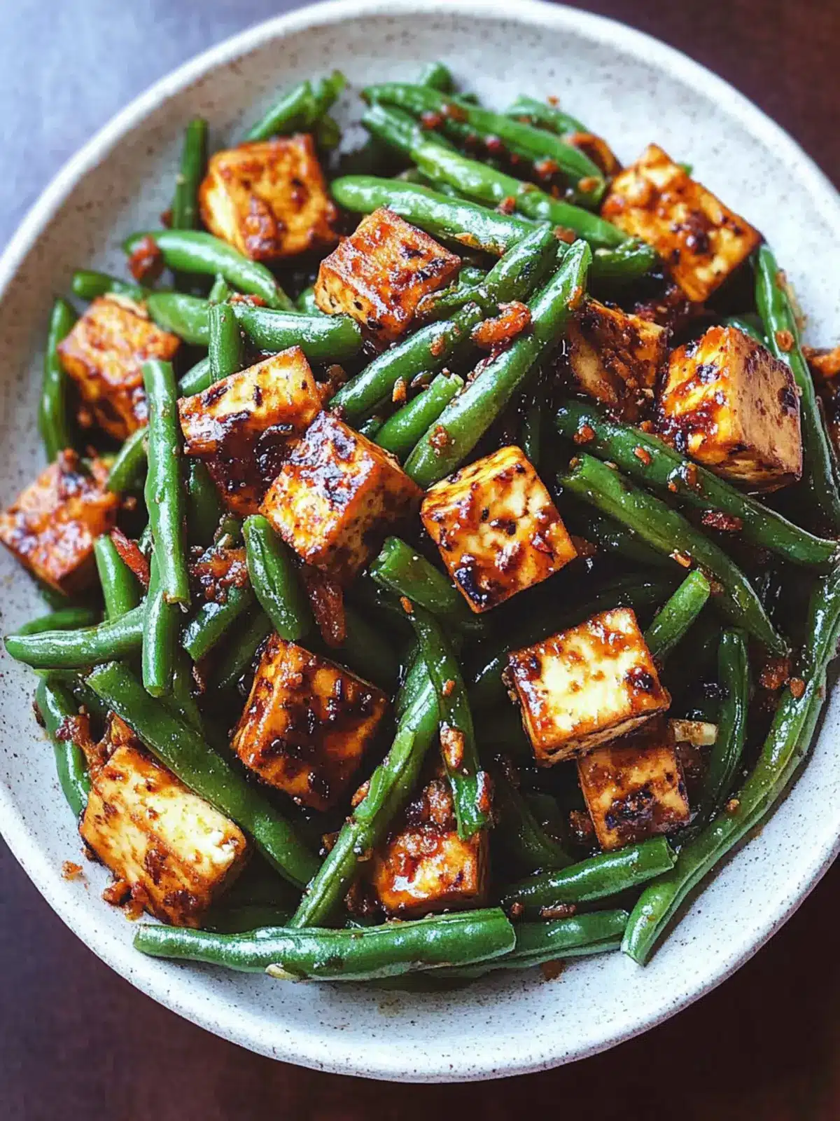 Garlicky Green Beans and Tofu