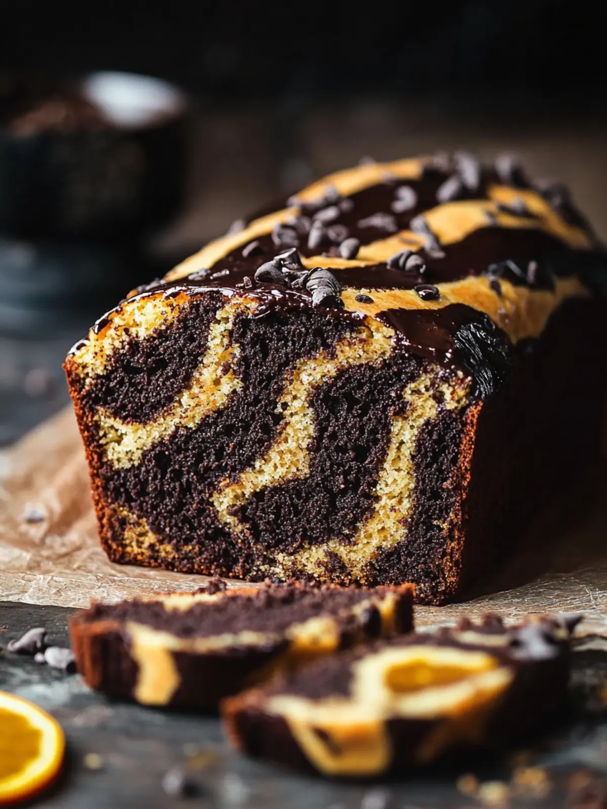 Vegan Chocolate Orange Marble Loaf
