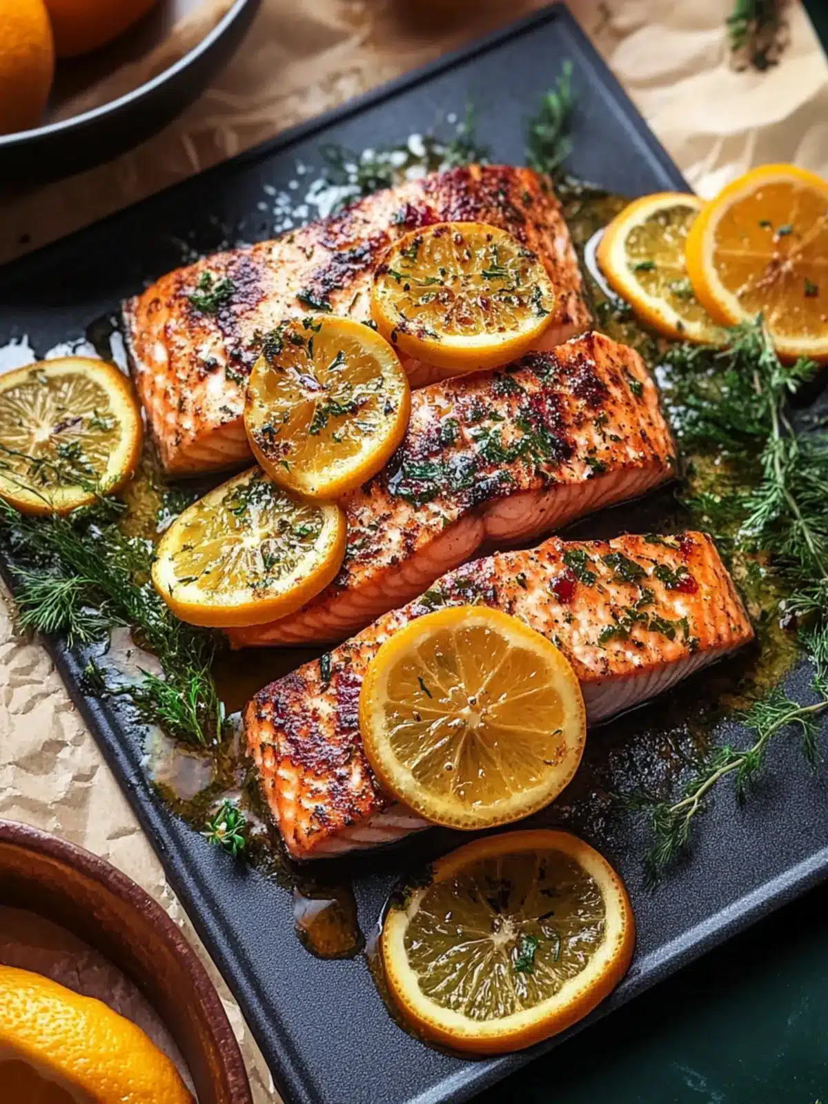 12 Minute Citrus Broiled Salmon Filet