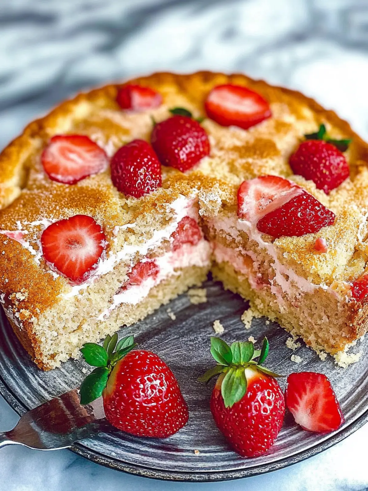 French Strawberry Cake