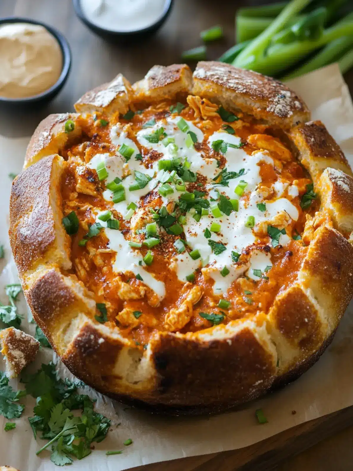 Ultimate Bread Bowl Buffalo Chicken Dip You’ll Crave 3 Bread Bowl Buffalo Chicken Dip