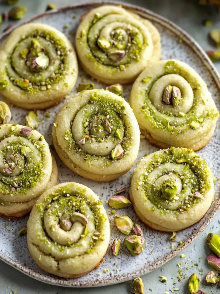 Vegan Pistachio Pinwheel Cookies