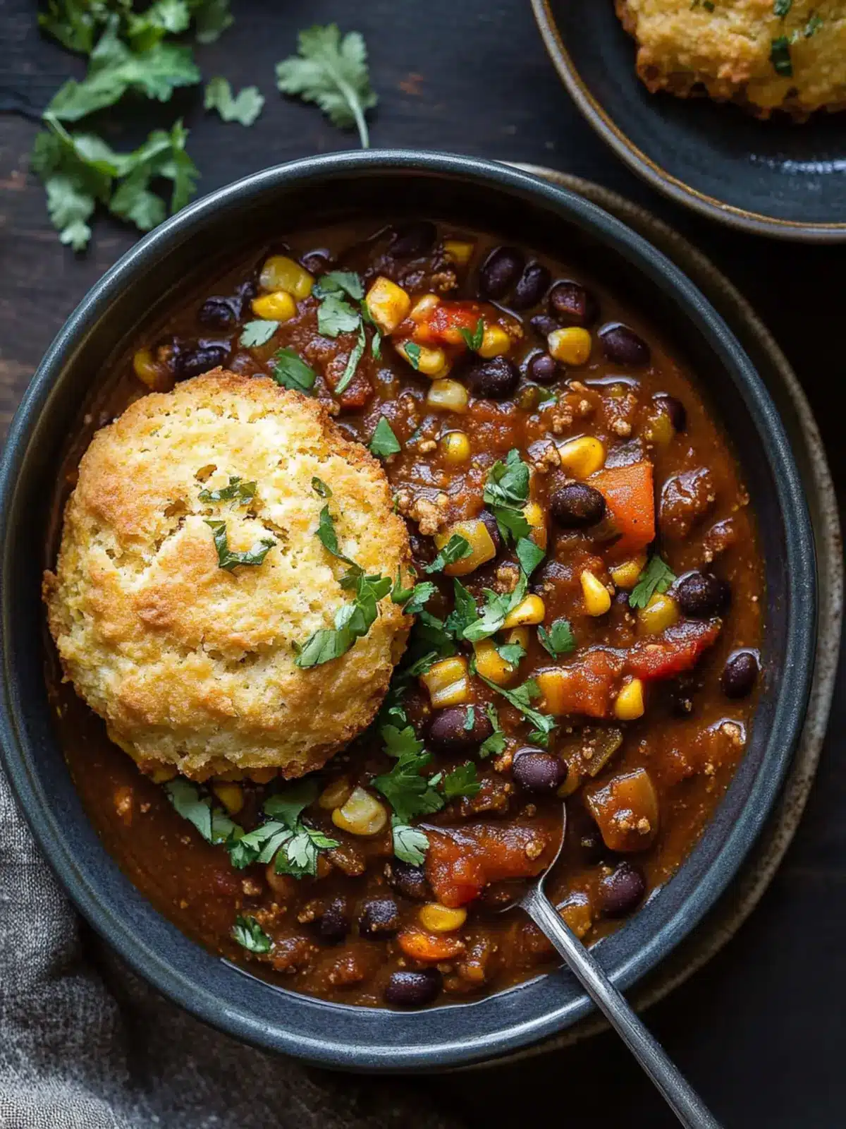 Black Bean Chili with Cornbread Biscuits for Cozy Nights 5 Black Bean Chili with Cornbread Biscuits