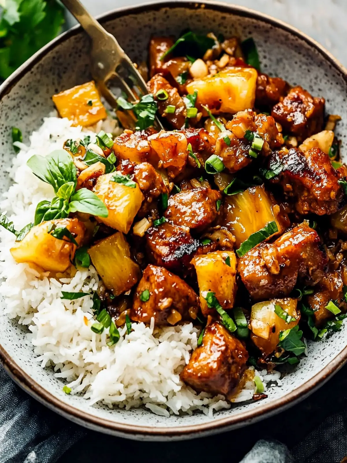 Pineapple Pork with Coconut Rice