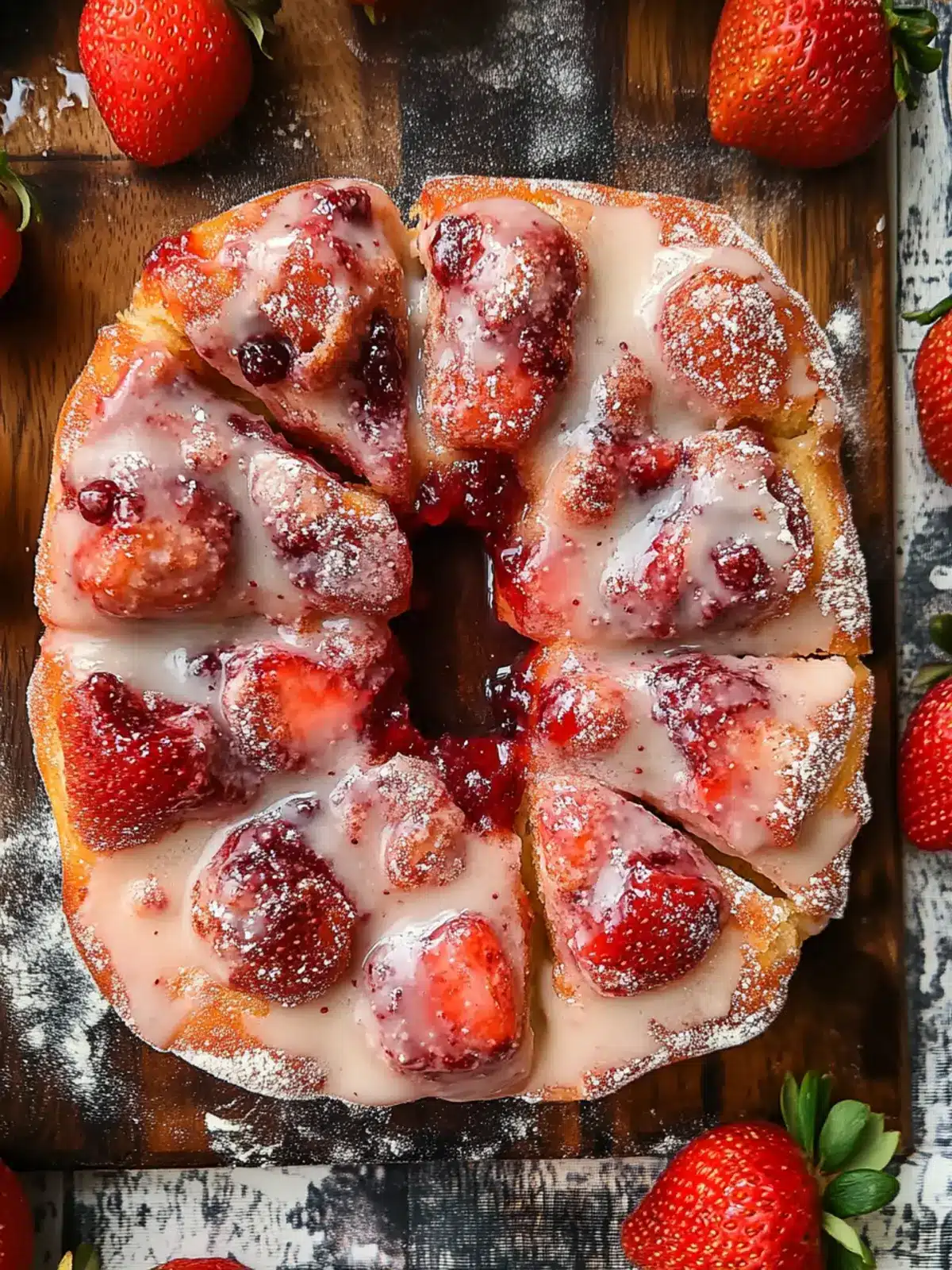 Glazed Strawberry Jam Donut Focaccia