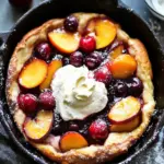 Cherry Peach Dutch Baby with Honey Whipped Cream