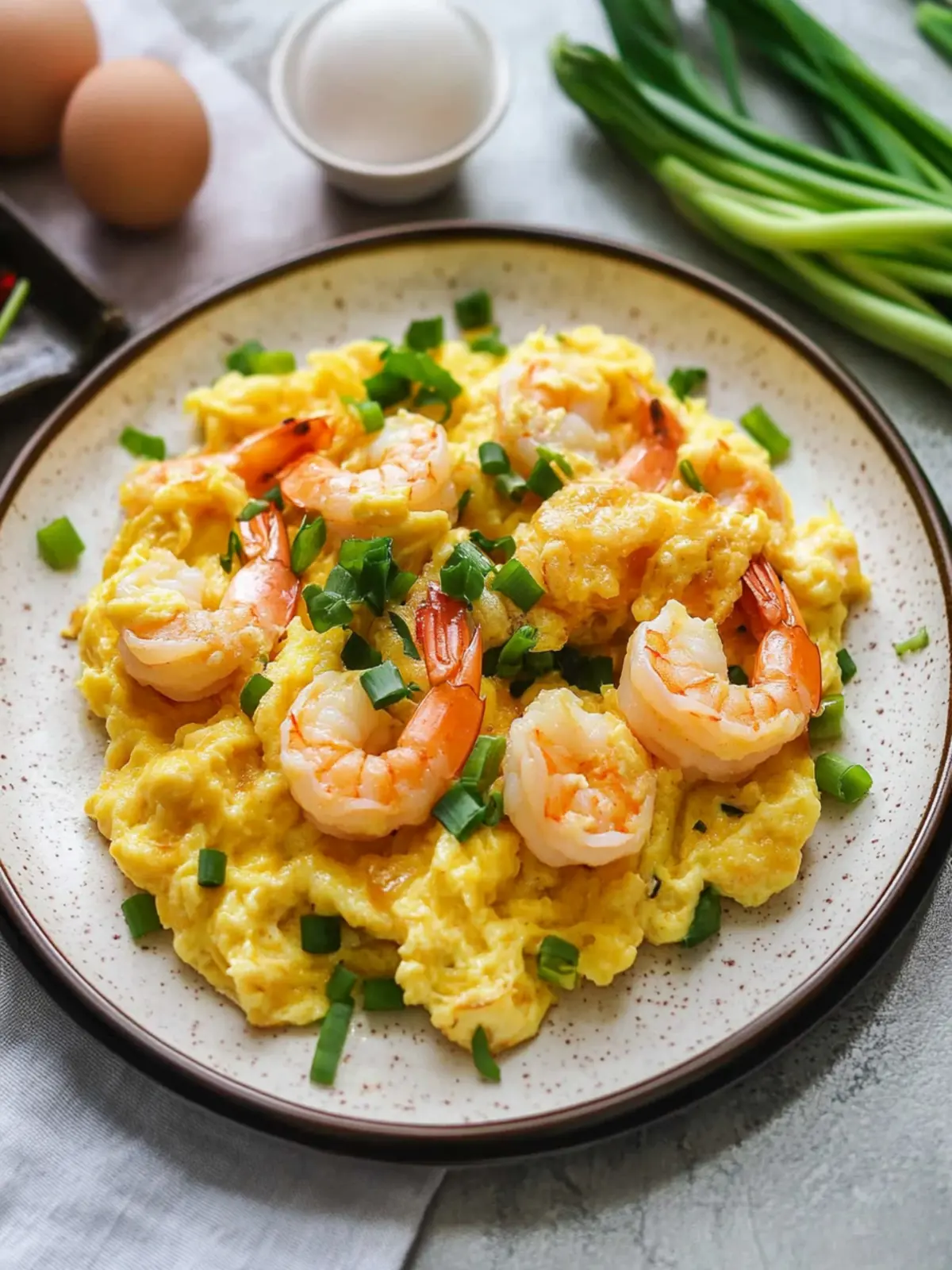 Chinese Scrambled Eggs with Shrimp