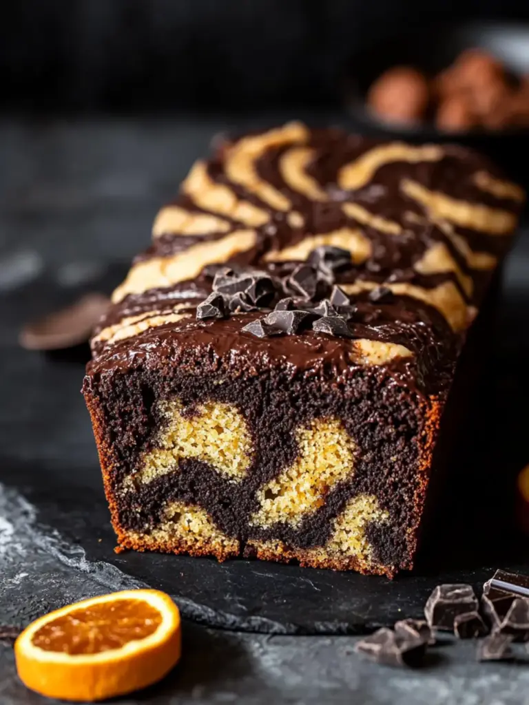 Vegan Chocolate Orange Marble Loaf