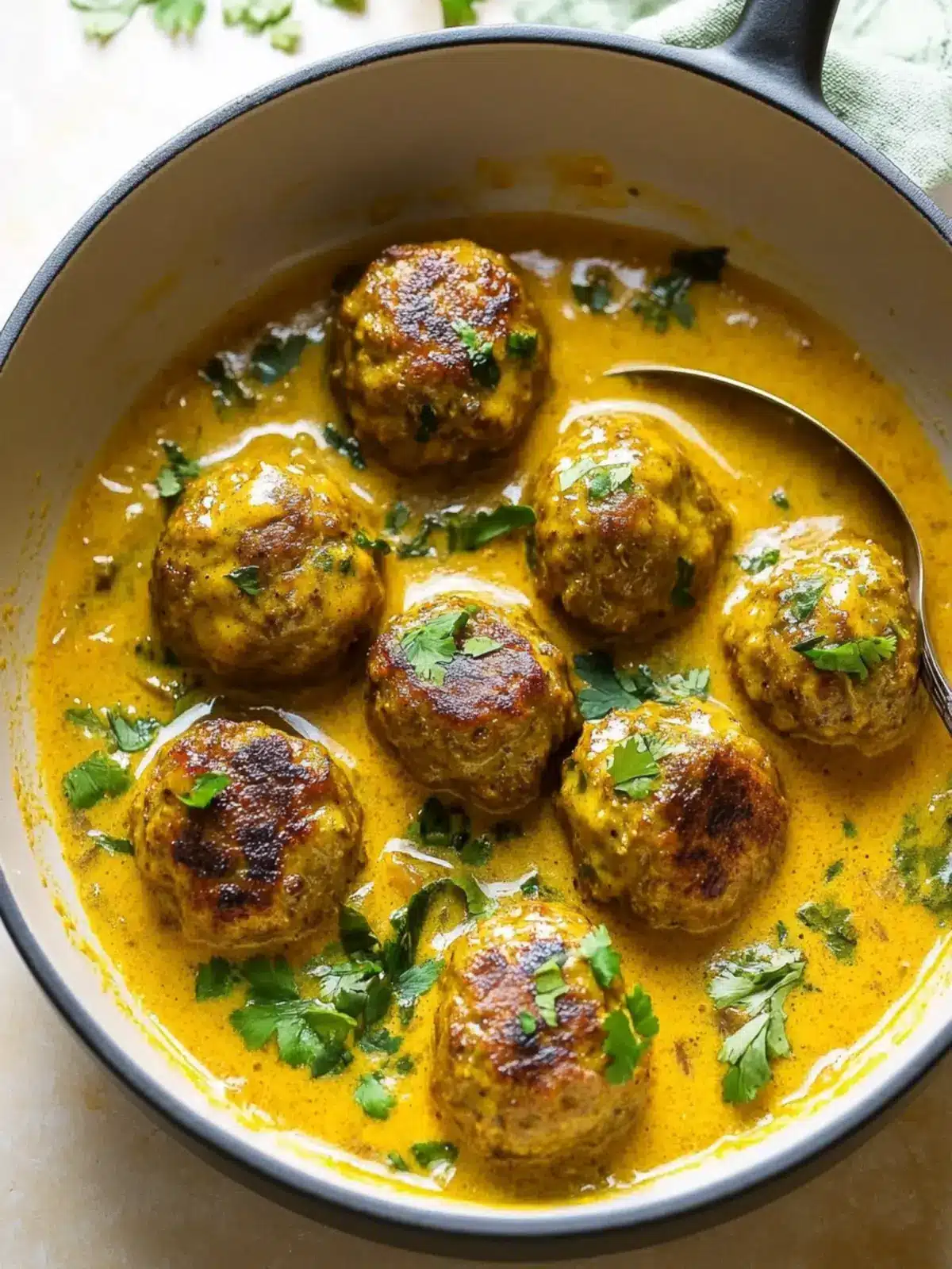 Jerk Meatballs In Coconut Curry Sauce