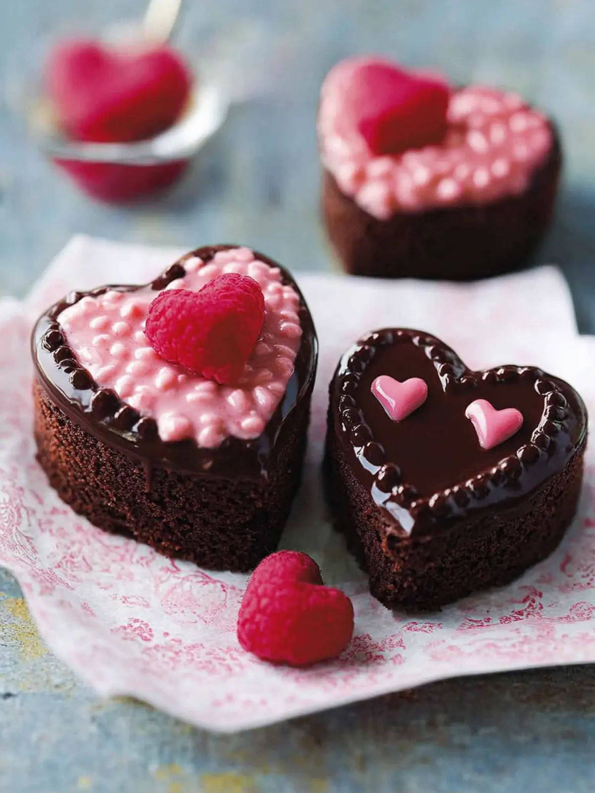 Mini Heart-Shaped Chocolate Cake