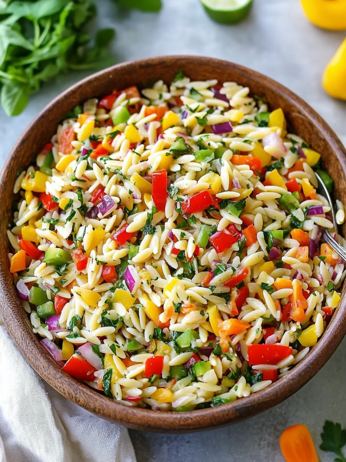 Colorful Rainbow Orzo Salad with Zesty Lemon Dressing 4 Rainbow Orzo Salad