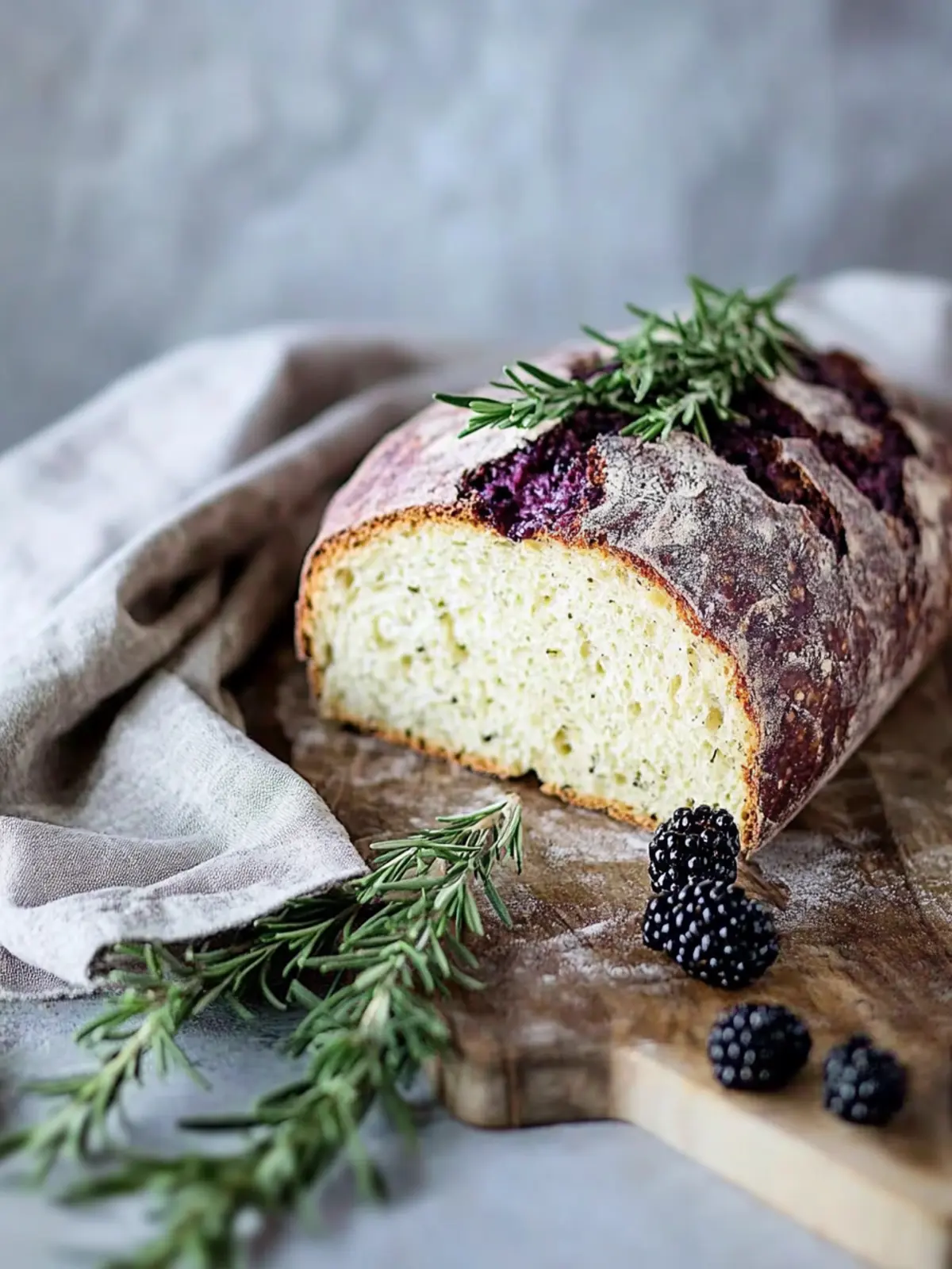 Sourdough Bread with Blackberry Rosemary Pomace
