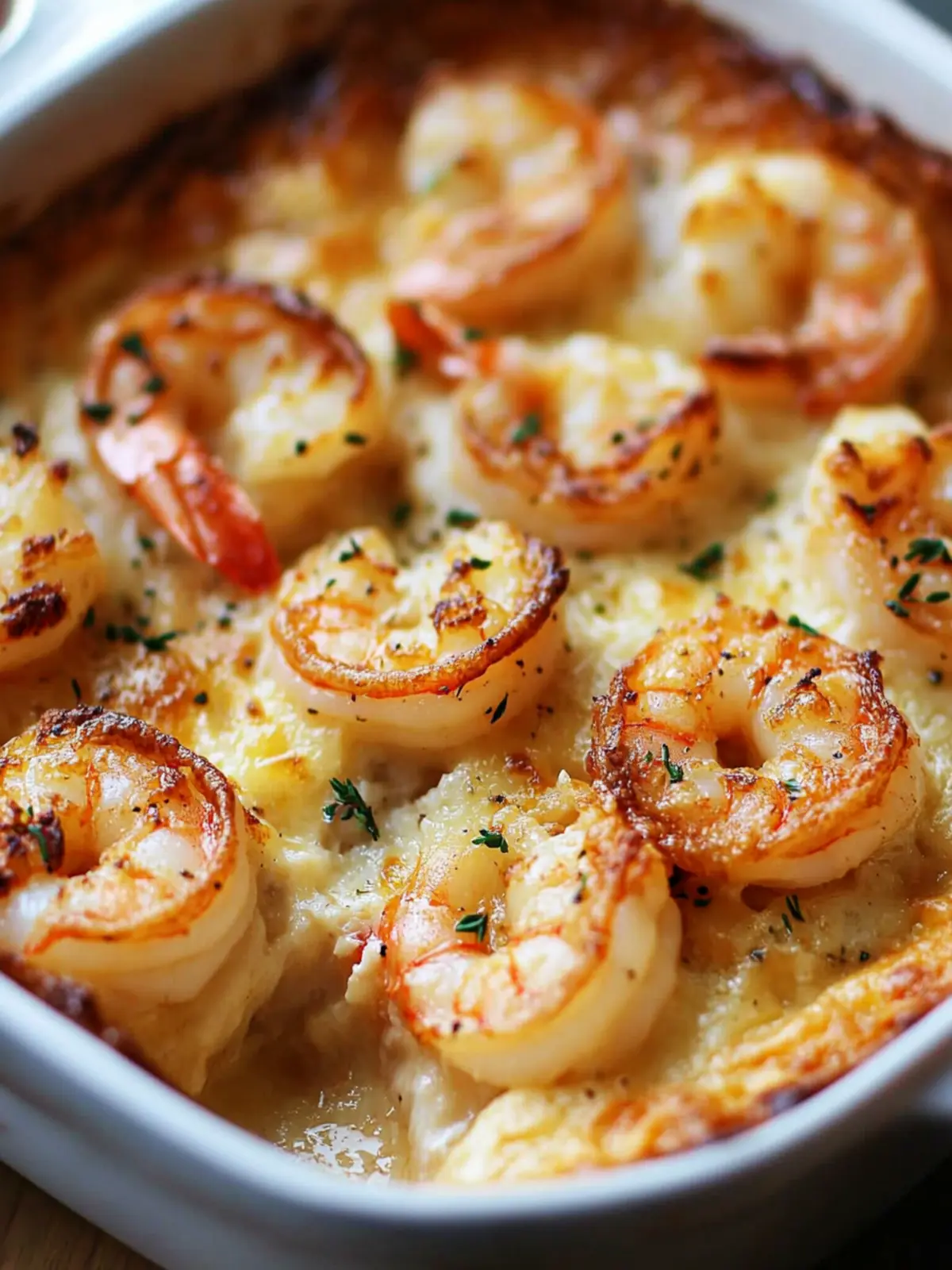 Keto Garlic Shrimp Au Gratin