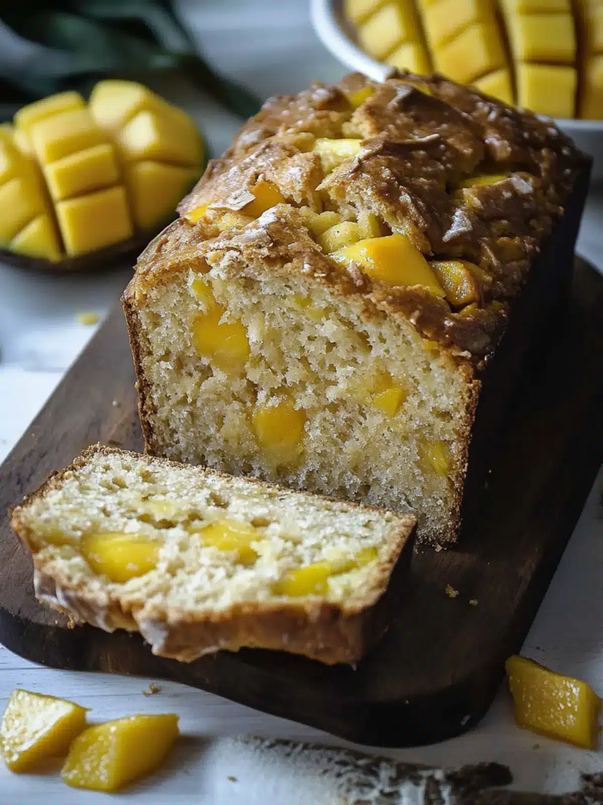 Moist Mango Bread with Zesty Lime and Crunchy Almonds 5 Mango Bread