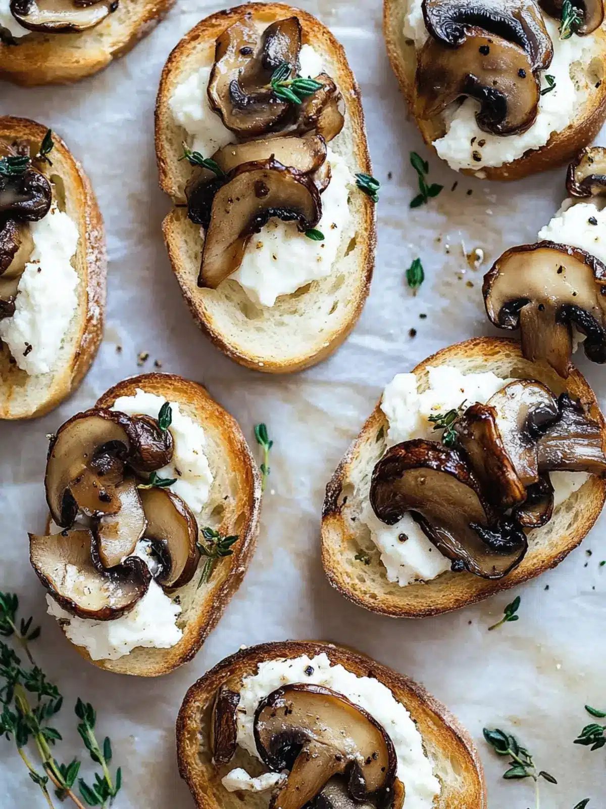 Mushroom and Goat Cheese Crostini
