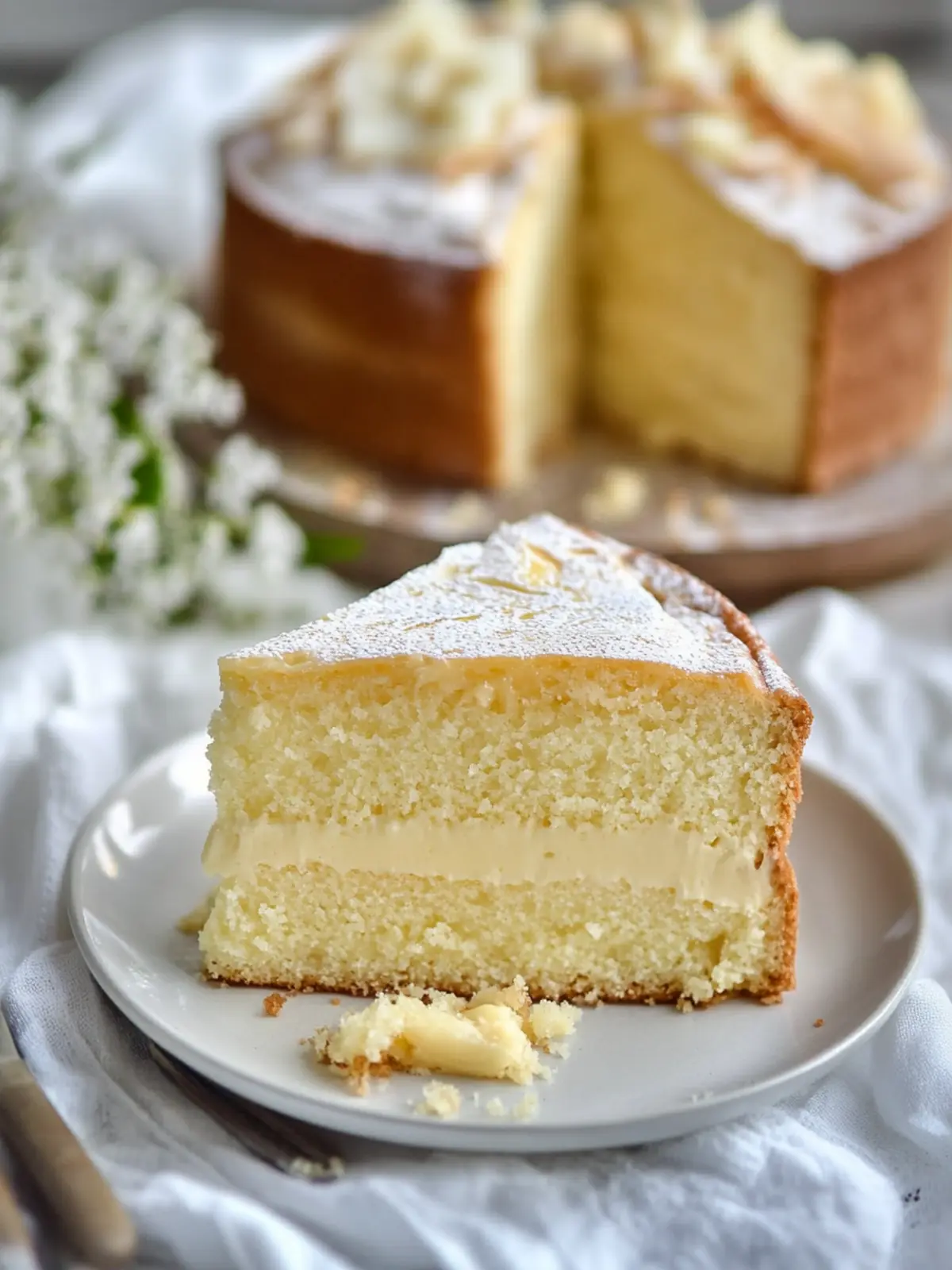 Irresistible Dutch Custard Cake with Crunchy Almond Flakes 4 Dutch Custard Cake