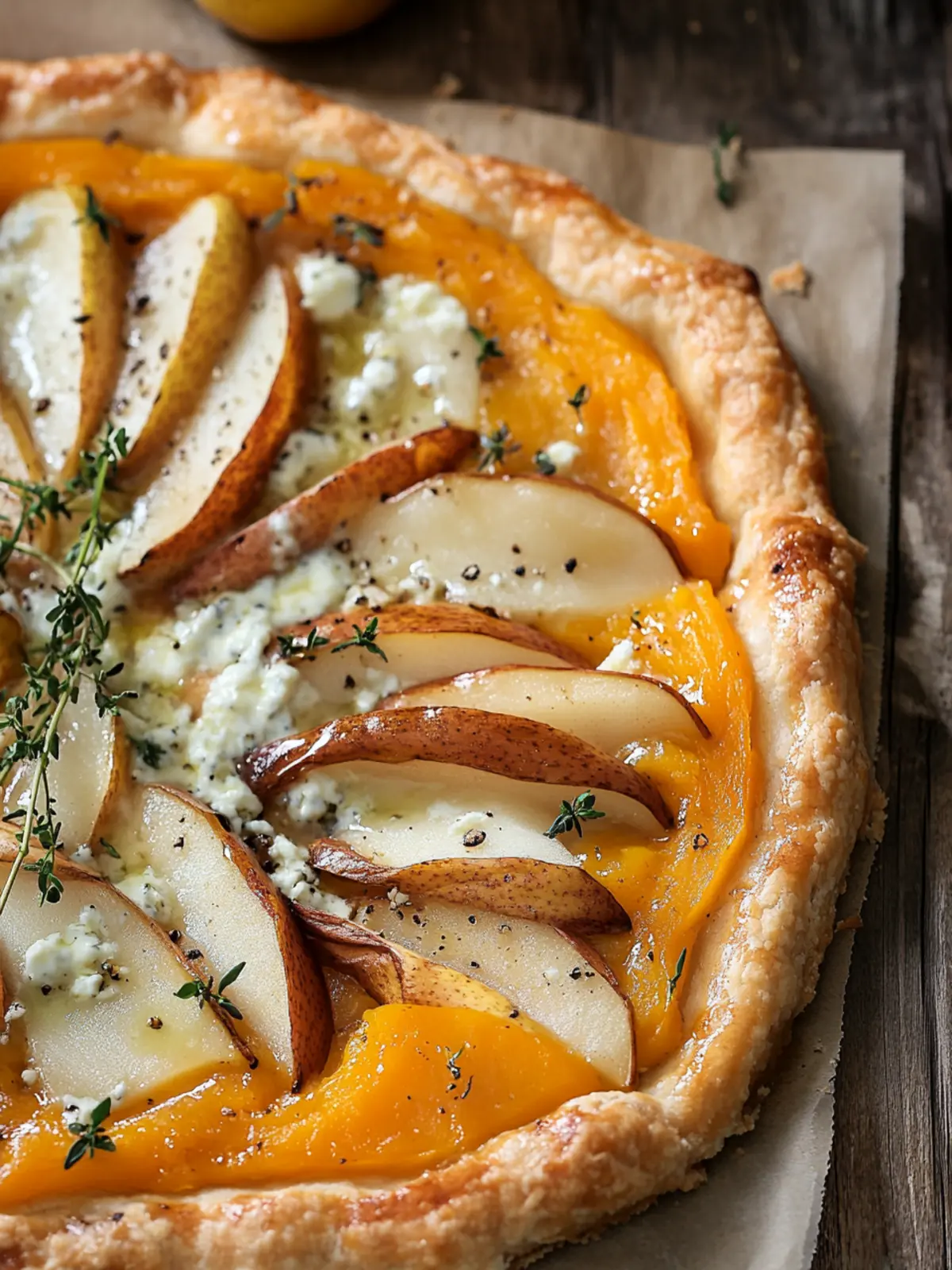 Butternut Squash, Pear and Gorgonzola Flatbread Tart Bliss 3 Butternut Squash, Pear and Gorgonzola Flatbread Tart