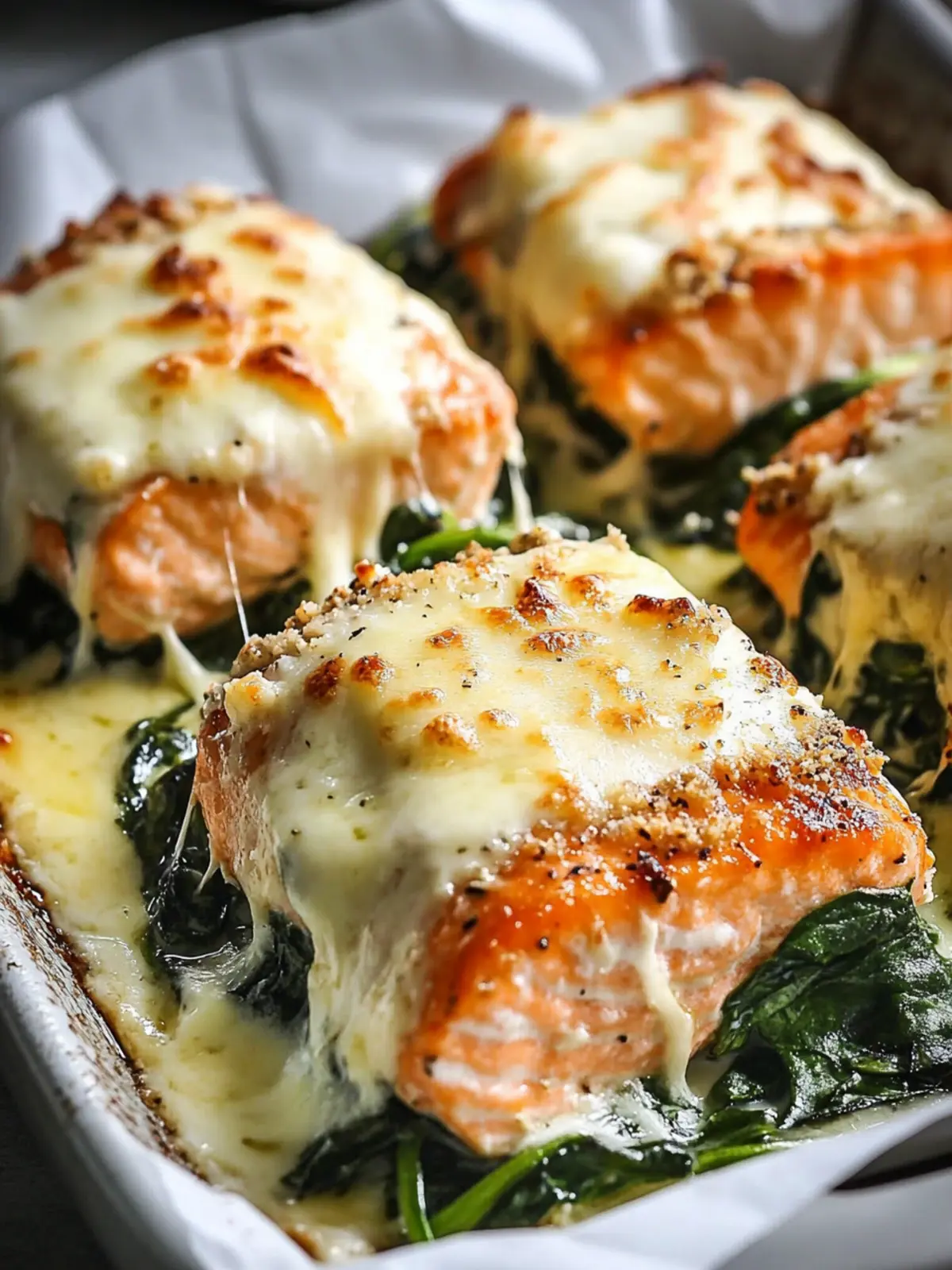 Baked Salmon with Spinach and Mozzarella for a Flavor Boost 5 Baked Salmon with Spinach and Mozzarella