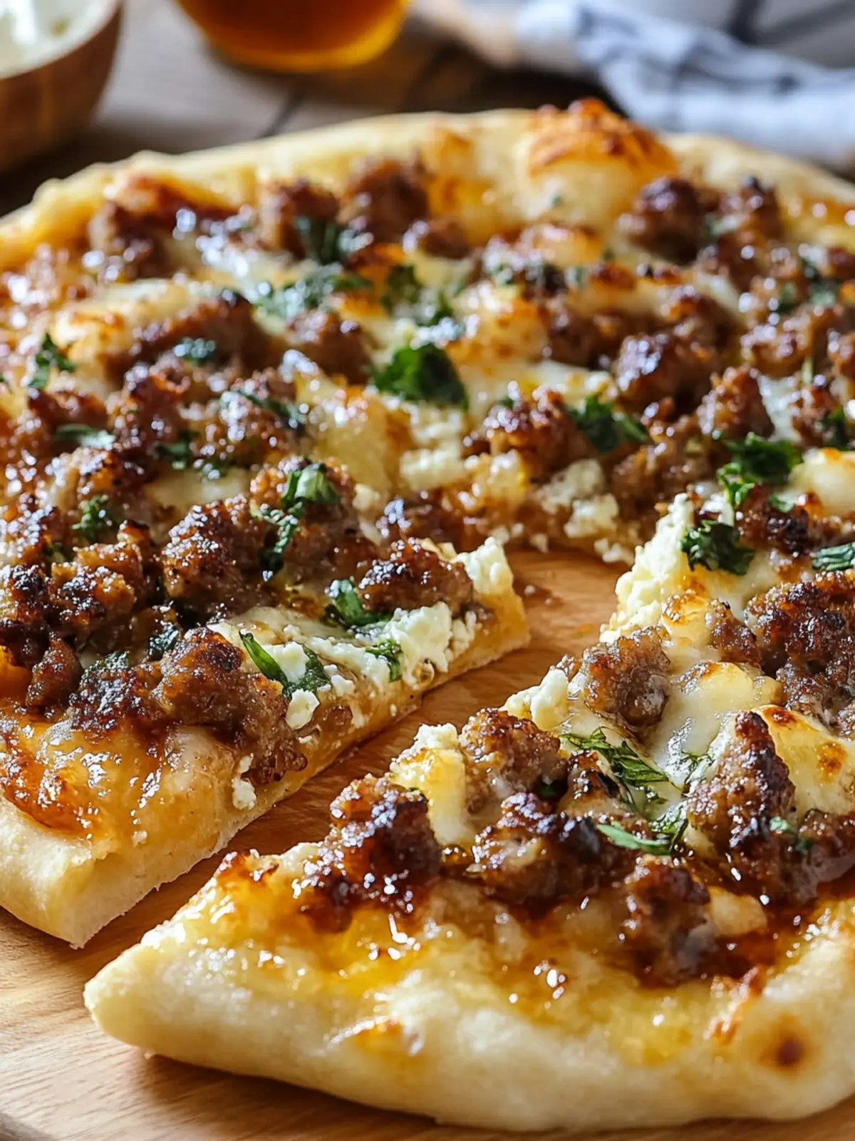Sausage Ricotta Honey Hot Pizza