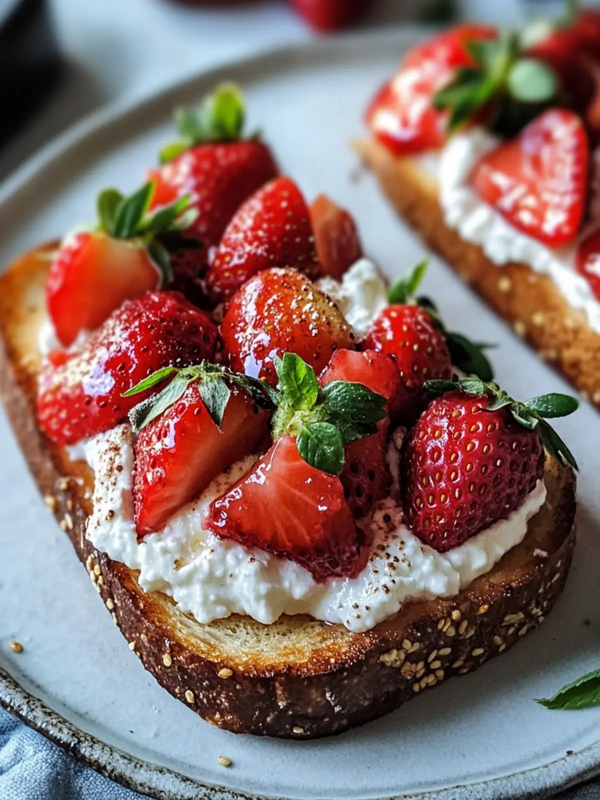 Irresistible Roasted Strawberry Whipped Ricotta Toast Delight 2 Roasted Strawberry Whipped Ricotta Toast