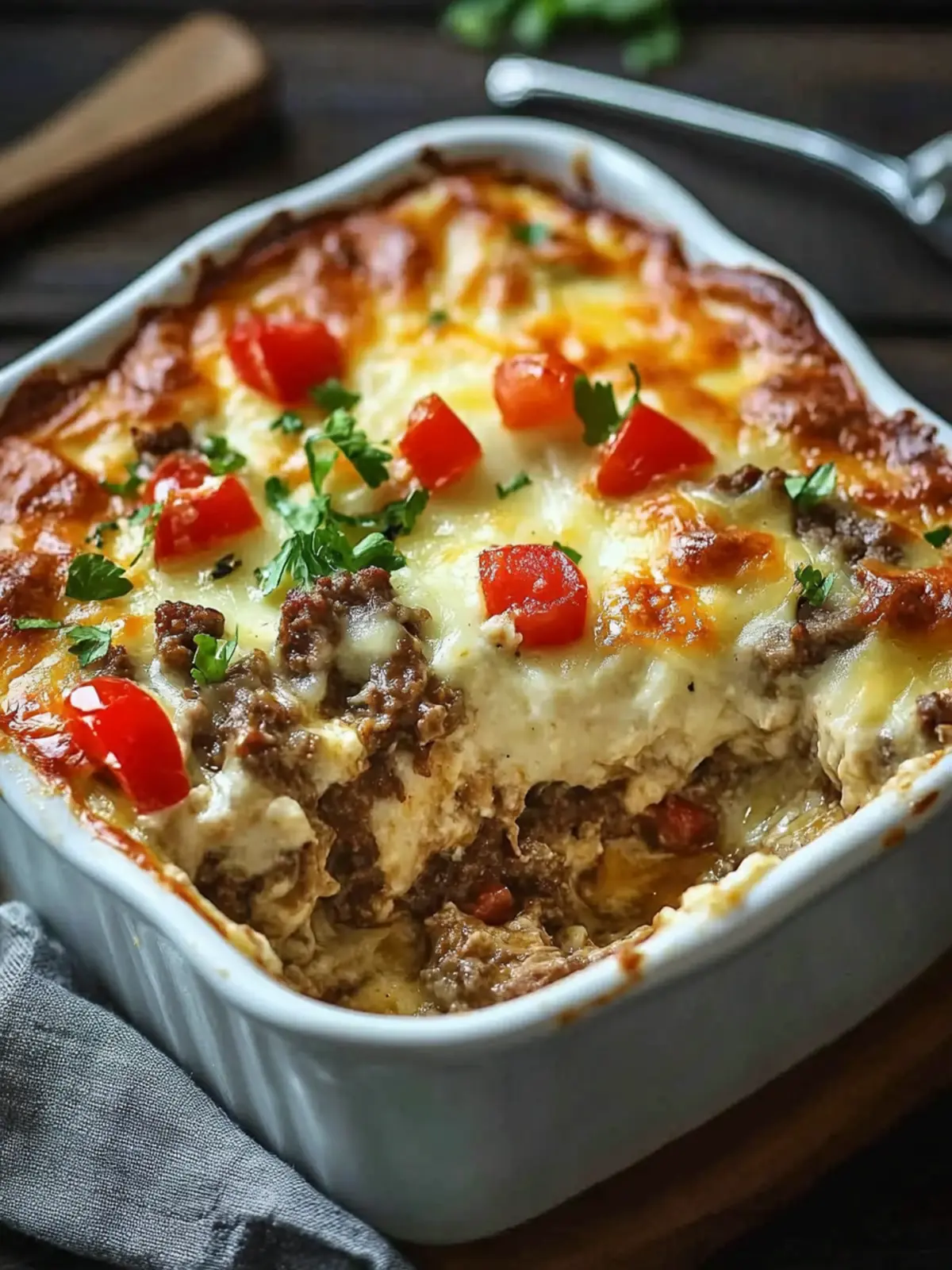Low Carb Philly Cheesesteak Casserole