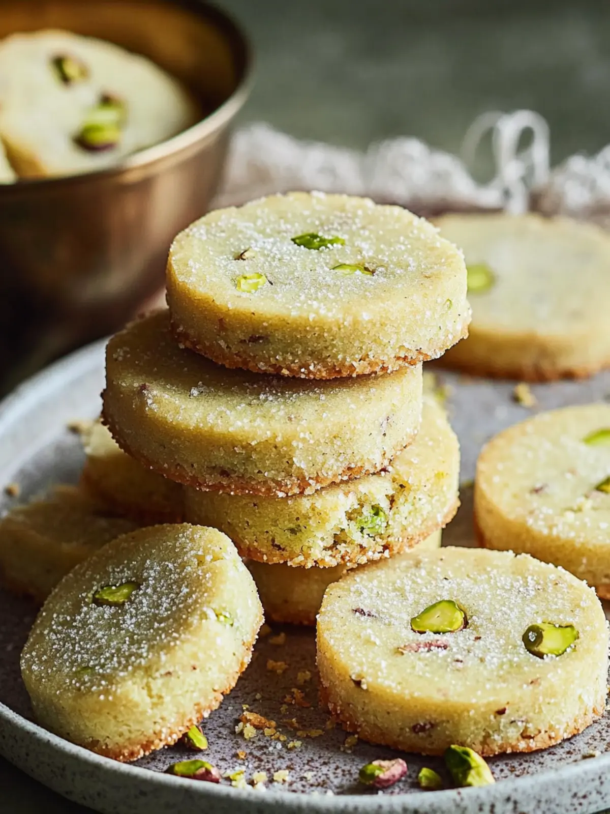 Pistachio Shortbread Cookies