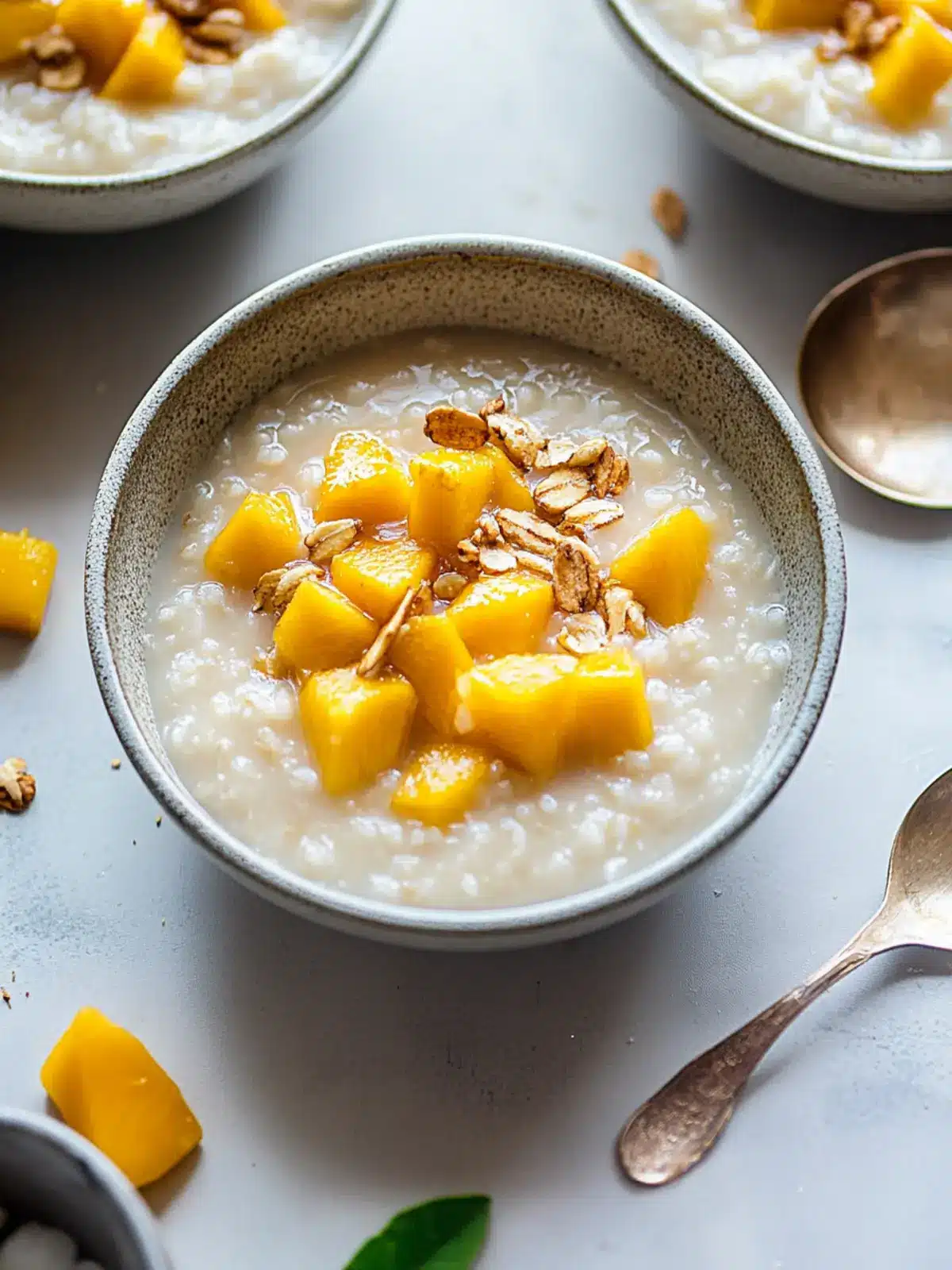 Creamy Mango Congee: A Tropical Vegan Delight for Breakfast 4 Mango Congee