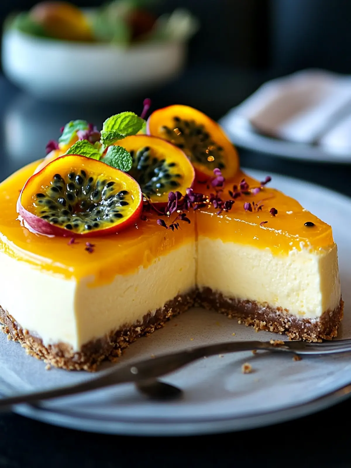 Tangy & Creamy Passionfruit Cheesecake