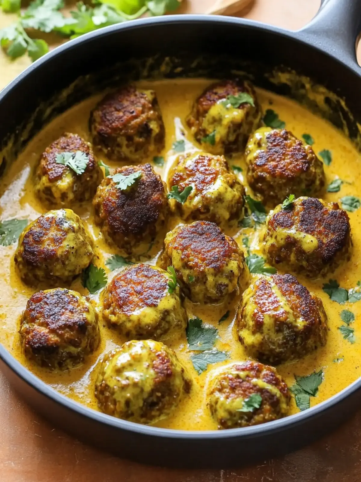 Jerk Meatballs In Coconut Curry Sauce