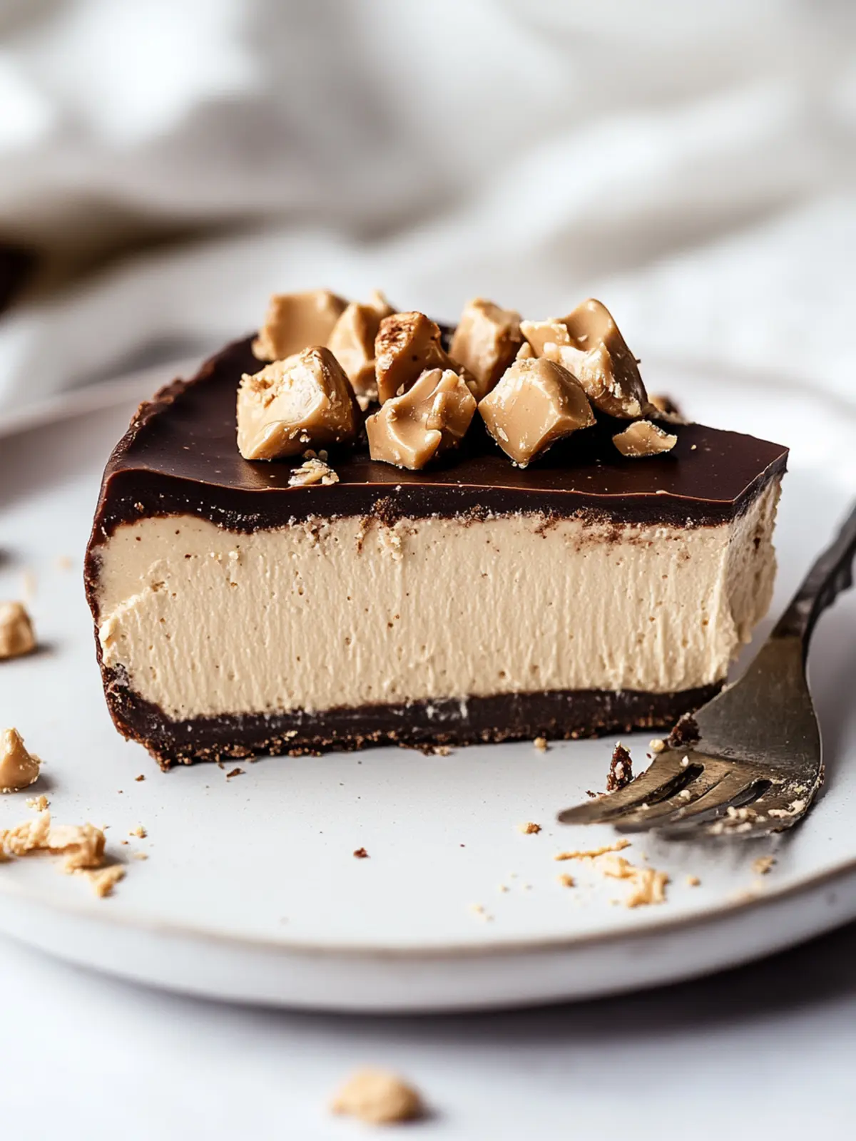 No Bake Chocolate Peanut Butter Cheesecake