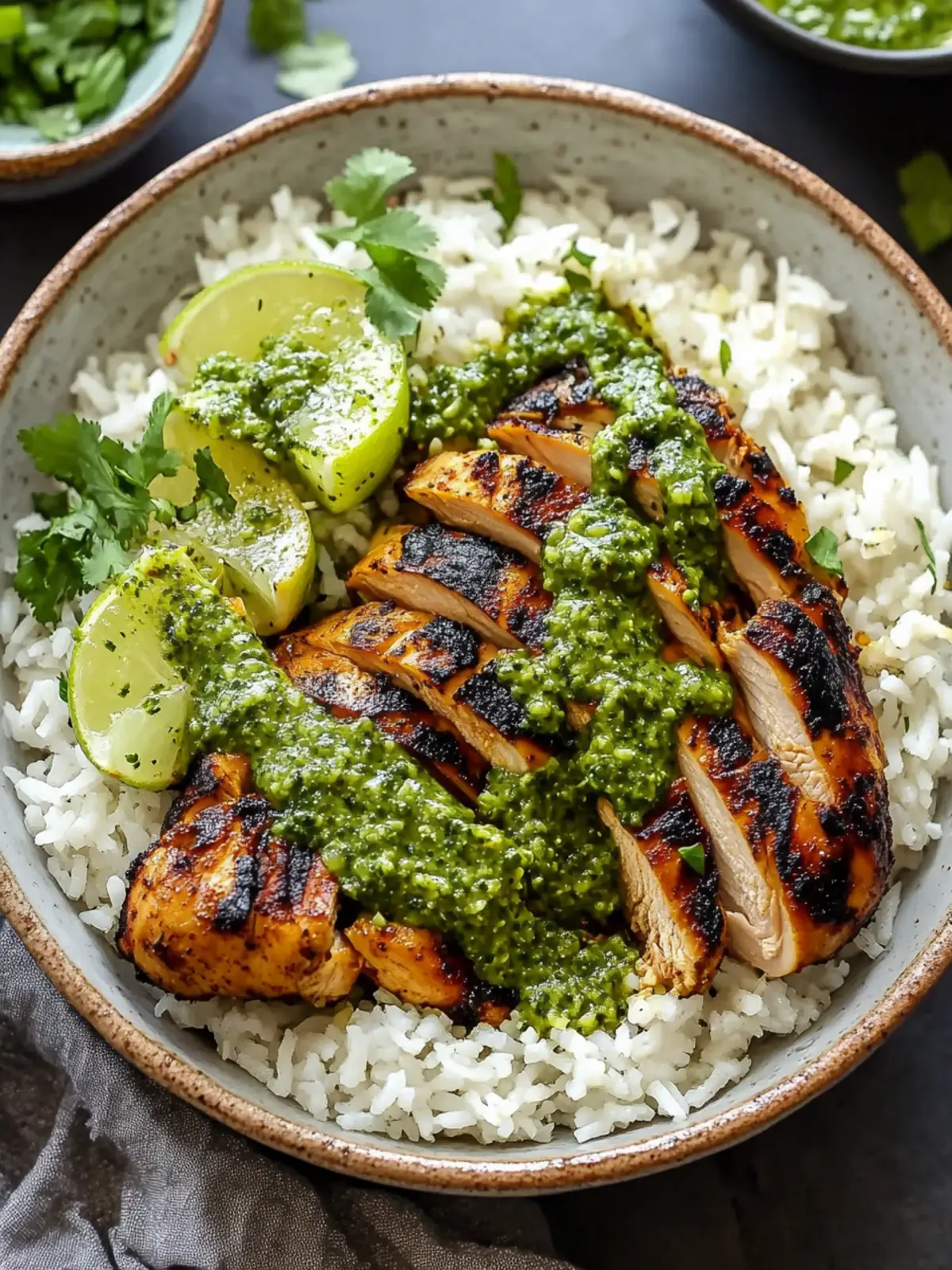 Peruvian Chicken & Rice with Green Sauce