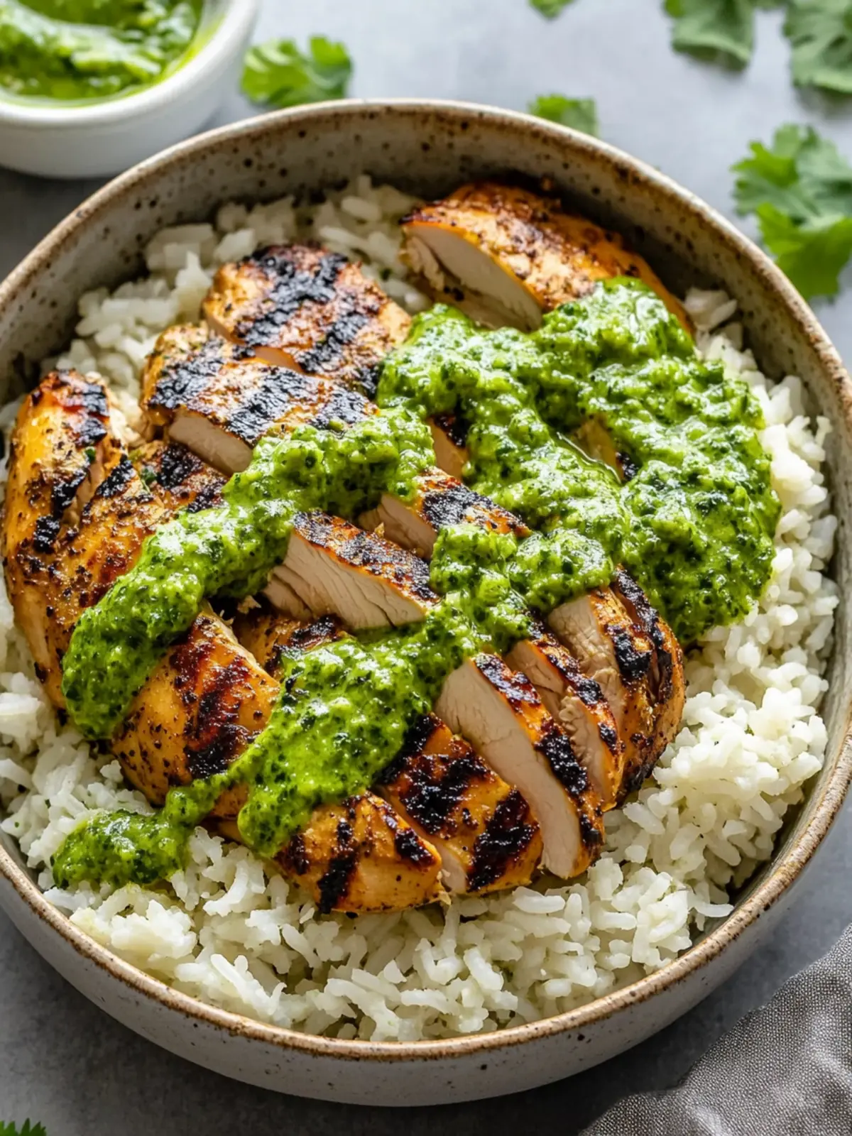 Peruvian Chicken & Rice with Green Sauce