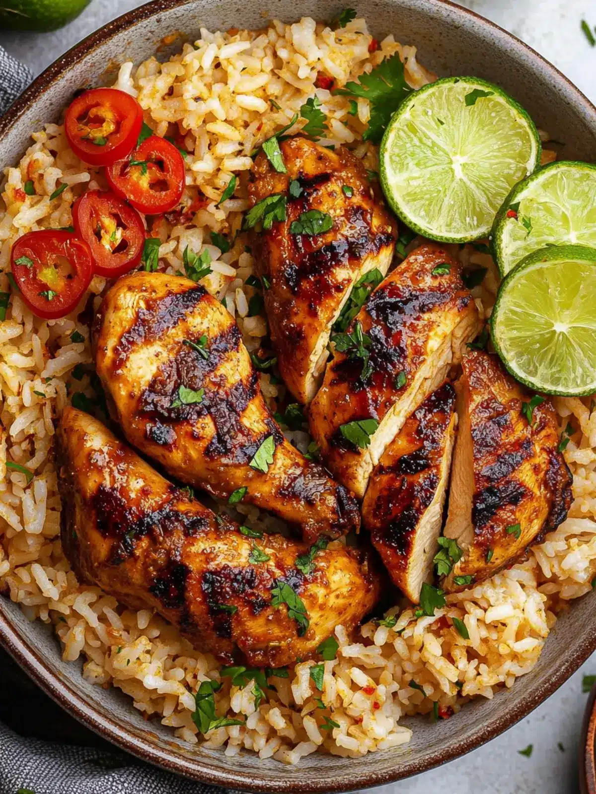 Coconut Curry Rice with Grilled Chicken