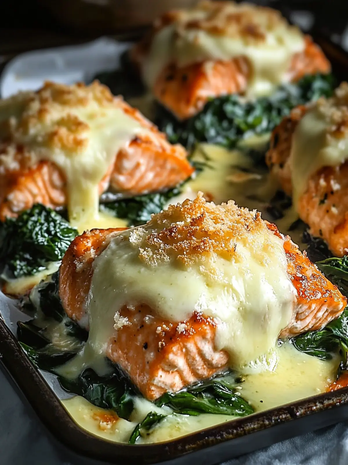 Baked Salmon with Spinach and Mozzarella for a Flavor Boost 2 Baked Salmon with Spinach and Mozzarella