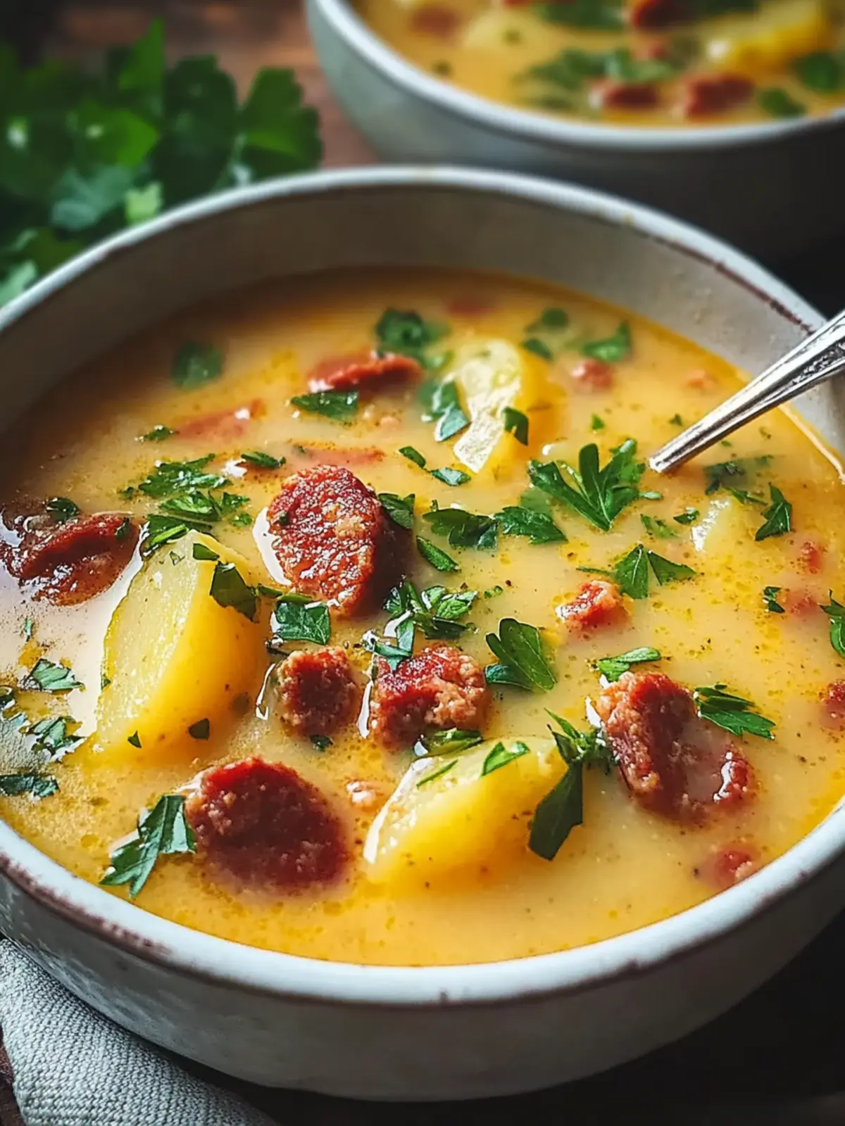 Hearty Spanish Potato Soup with Smoky Chorizo and Fresh Herbs