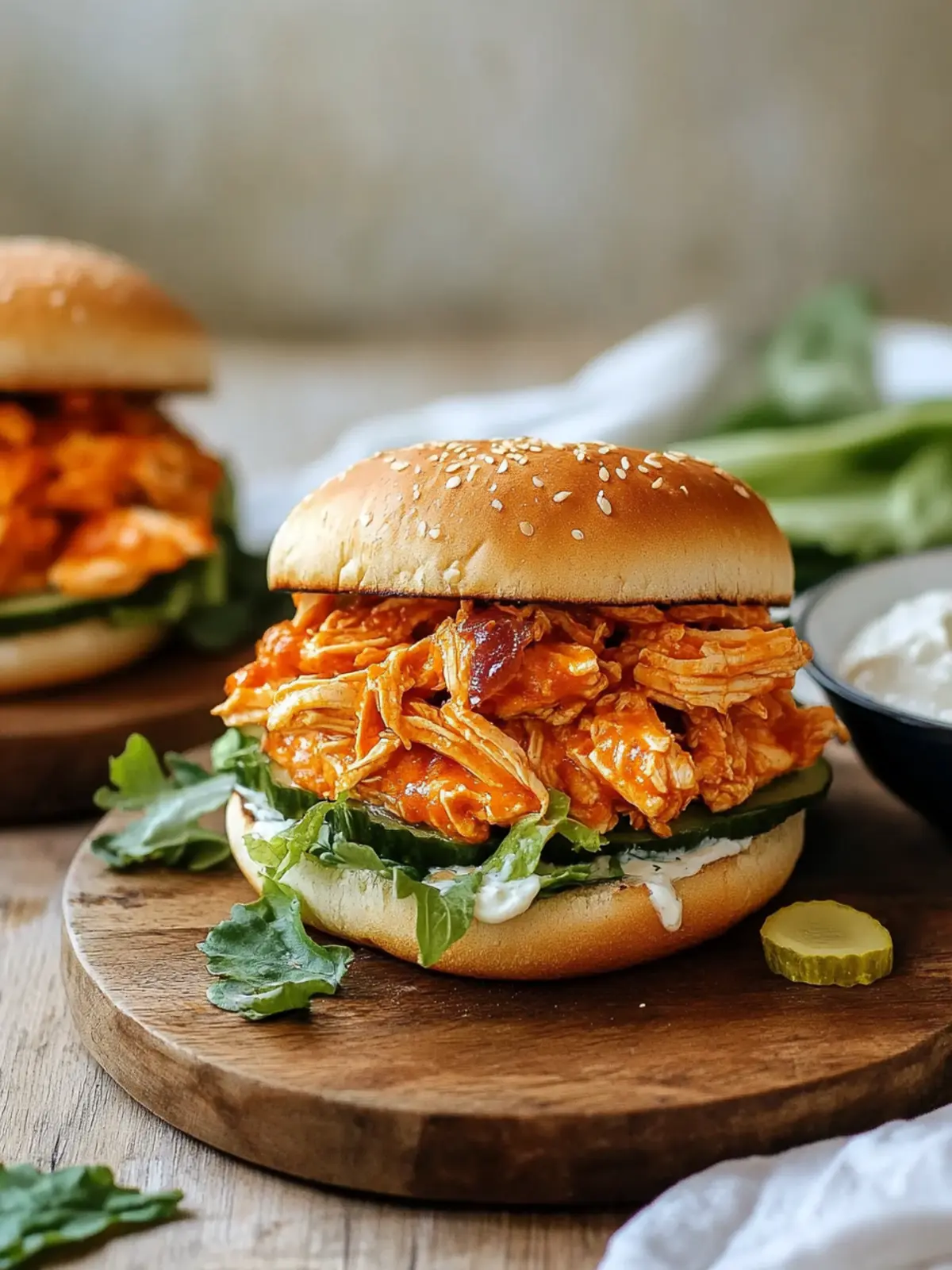 Savory Crockpot Buffalo Chicken Sandwiches Made Easy 4 Crockpot Buffalo Chicken Sandwiches