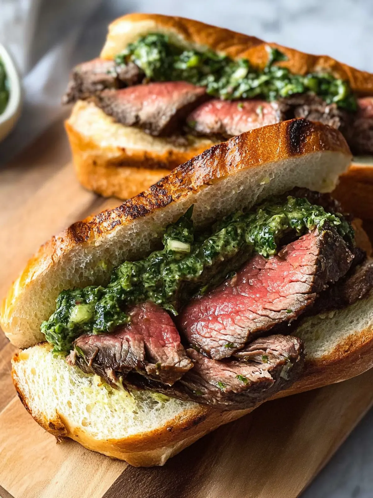 Flank Steak Sandwich with Chimichurri Aioli for Ultimate Flavor 2 Flank Steak Sandwich with Chimichurri Aioli