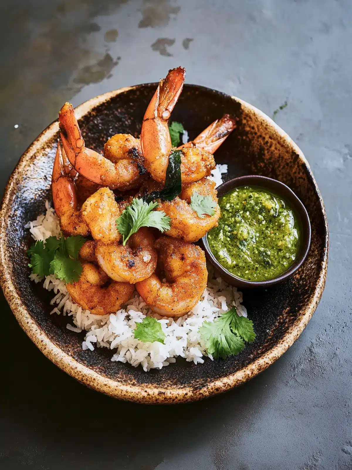 Crispy Prawns with Coconut Chutney & Zesty Green Chilli Jam 4 Prawns with Coconut Chutney and Green Chilli Jam