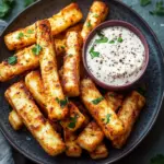 Crispy Air-Fried Halloumi Fries with Spicy Yogurt Dip