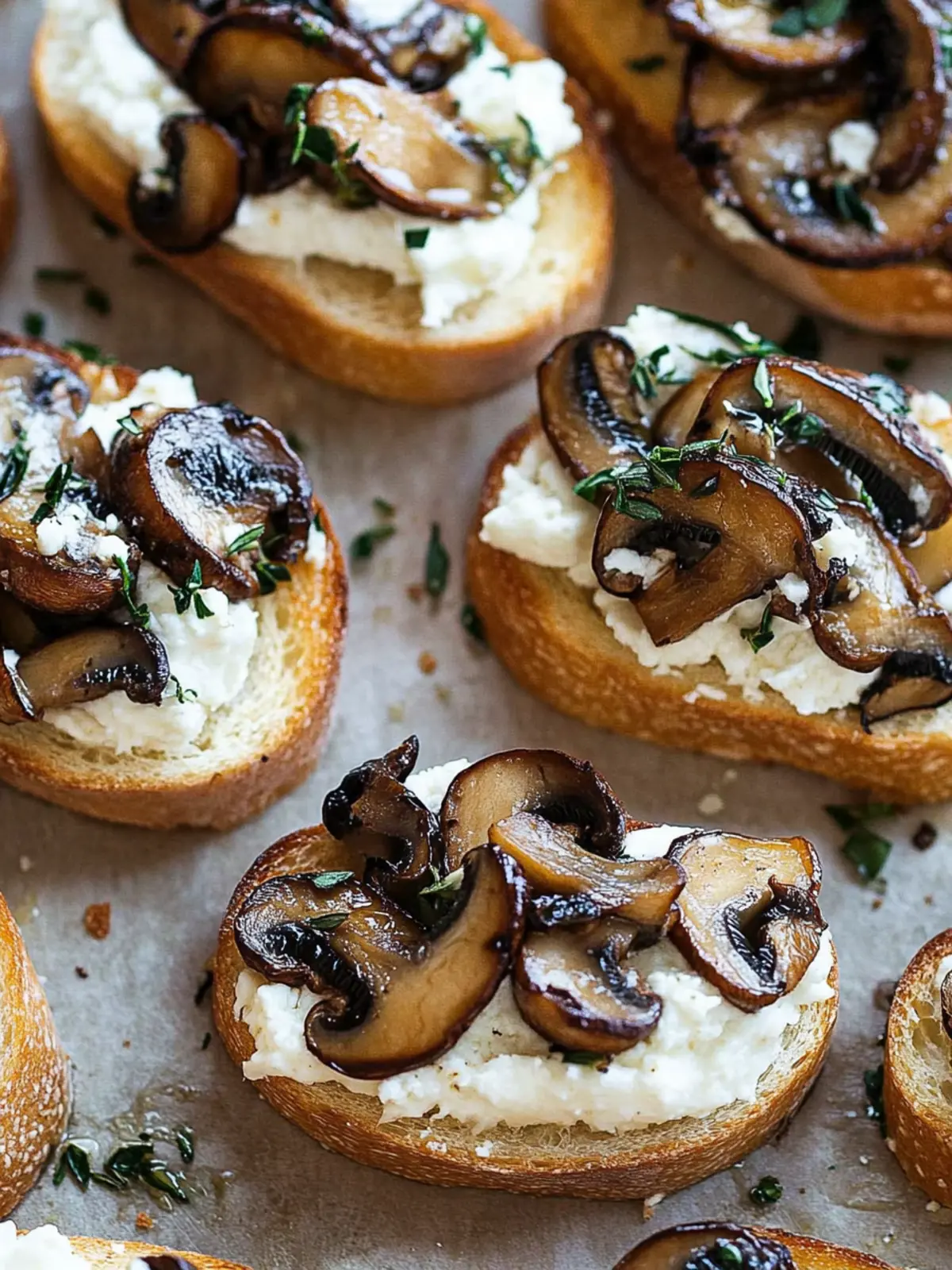 Mushroom and Goat Cheese Crostini