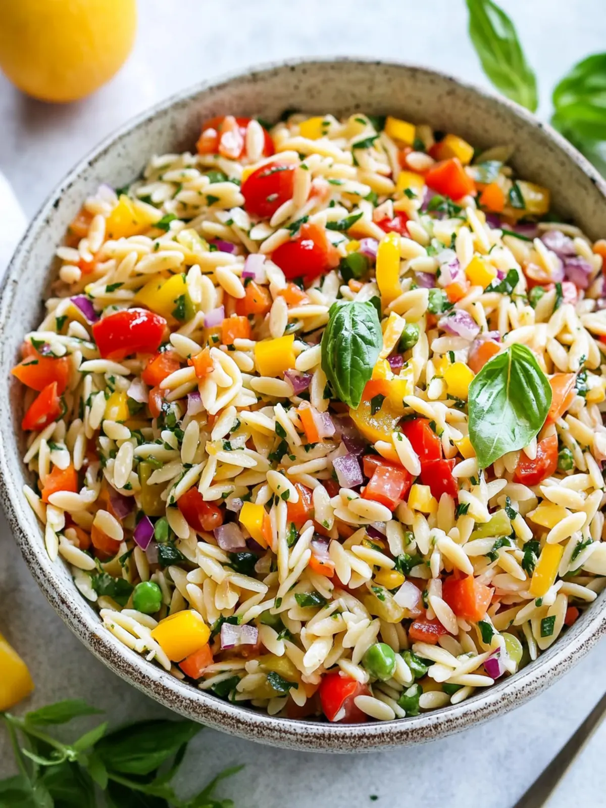 Colorful Rainbow Orzo Salad with Zesty Lemon Dressing 3 Rainbow Orzo Salad