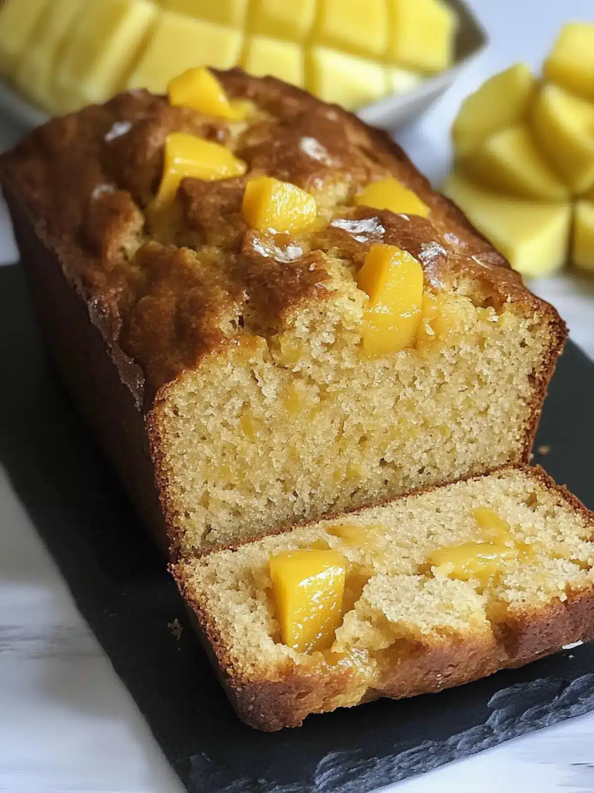 Moist Mango Bread with Zesty Lime and Crunchy Almonds 4 Mango Bread