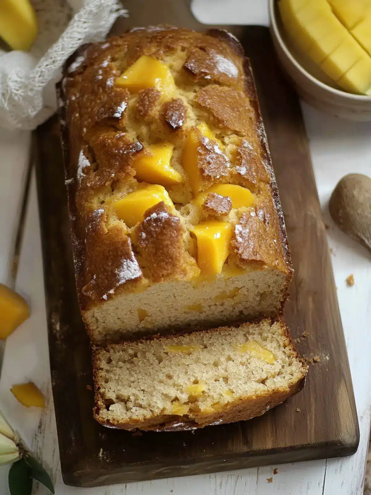 Moist Mango Bread with Zesty Lime and Crunchy Almonds 2 Mango Bread