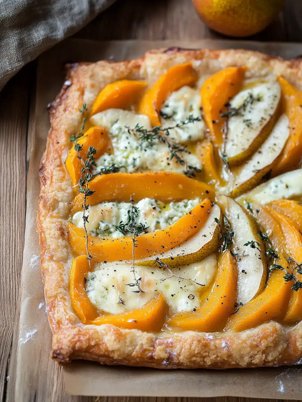 Butternut Squash, Pear and Gorgonzola Flatbread Tart Bliss 2 Butternut Squash, Pear and Gorgonzola Flatbread Tart