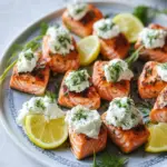 Zesty Sumac Salmon Bites with Creamy Herb Whipped Feta 2 Sumac Salmon Bites with Herb Whipped Feta