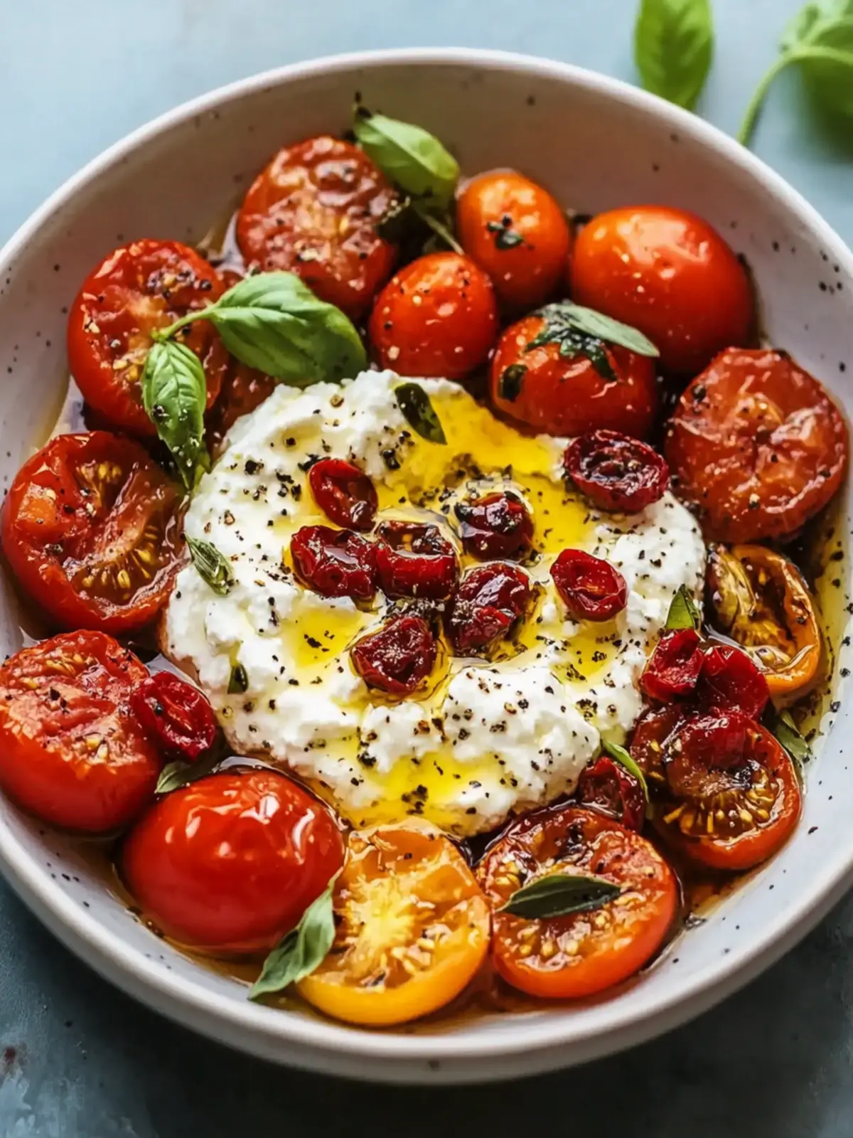 Easy Roasted Tomato Confit with Whipped Feta Spread